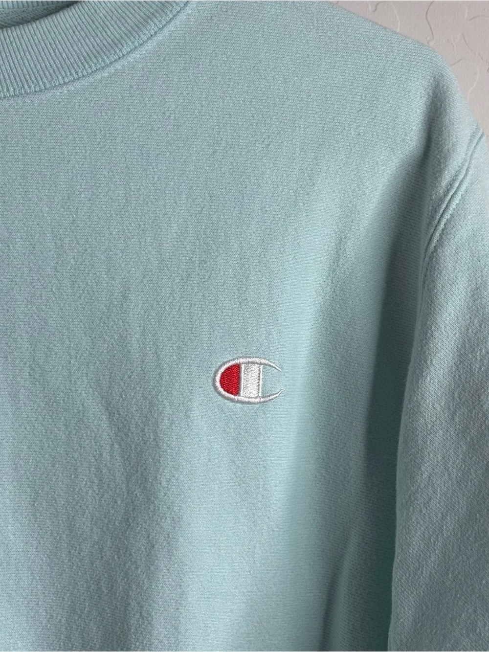 Champion Reverse Weave Light Aqua Pullover Sweatshirt Size S - Picture 4 of 7